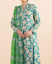 Sapphire Turquoise/White Lawn Suit- Pakistani Designer Lawn Suits