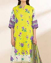 Sapphire Lime Yellow Lawn Suit- Pakistani Designer Lawn Suits