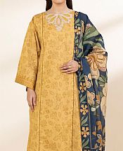 Sapphire Yellow Lawn Suit (2 Pcs)- Pakistani Designer Lawn Suits