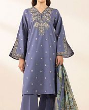 Sapphire Greyish Blue Lawn Suit (2 Pcs)- Pakistani Lawn Dress