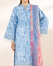 Sapphire Blue Lawn Suit (2 pcs)- Pakistani Designer Lawn Suits