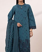 Sapphire Teal Blue Jacquard Suit- Pakistani Designer Lawn Suits