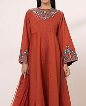 Sapphire Burnt Orange Lawn Suit- Pakistani Designer Lawn Suits