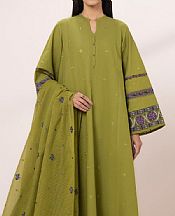 Sapphire OIive Green Lawn Suit- Pakistani Designer Lawn Suits