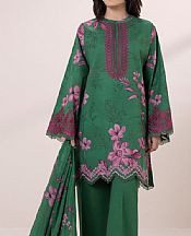 Sapphire Bottle Green Lawn Suit- Pakistani Designer Lawn Suits