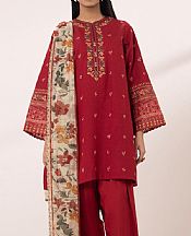 Sapphire Red Dobby Suit- Pakistani Lawn Dress