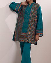 Sapphire Teal Jacquard Suit (2 pcs)- Pakistani Designer Lawn Suits