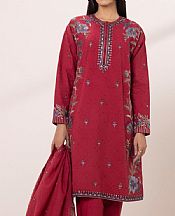 Sapphire Vivid Burgundy Jacquard Suit- Pakistani Designer Lawn Suits