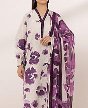Ivory/Dusky Purple Lawn Suit