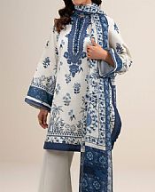 Sapphire Blue/Off White Lawn Suit- Pakistani Lawn Dress