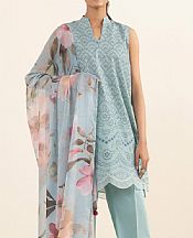 Sapphire Sky Blue Cambric Suit- Pakistani Winter Dress