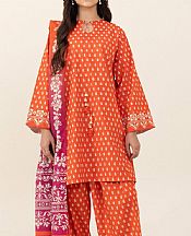 Sapphire Safety Orange Cambric Suit- Pakistani Winter Clothing