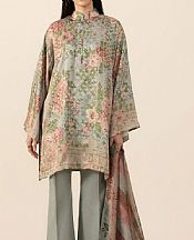 Sapphire Laurel Green Satin Suit- Pakistani Designer Chiffon Suit