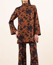Sapphire Black/Rust Linen Suit (2 pcs)- Pakistani Winter Clothing