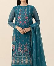 Sapphire Teal Blue Net Suit- Pakistani Designer Chiffon Suit
