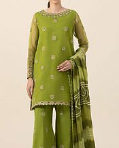 Sapphire Murky Green Organza Suit- Pakistani Designer Chiffon Suit