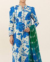 Sapphire Off White/Blue Cotton Suit- Pakistani Winter Dress