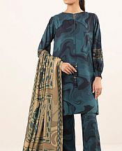 Sapphire Dark Teal/Beige Linen Suit- Pakistani Winter Clothing