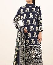 Sapphire Navy Blue/Off White Linen Suit- Pakistani Winter Dress
