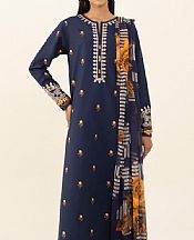 Sapphire Navy Blue Cambric Suit- Pakistani Winter Clothing