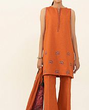 Sapphire Ginger Orange Cambric Suit- Pakistani Winter Dress