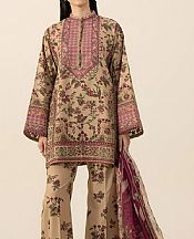 Sapphire Tan Silk Suit- Pakistani Designer Chiffon Suit