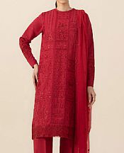 Sapphire Red Dobby Suit- Pakistani Winter Dress