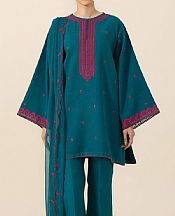 Sapphire Teal Dobby Suit- Pakistani Winter Dress