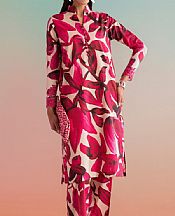 Sapphire Ivory/Hot Pink Silk Suit (2 pcs)- Pakistani Chiffon Dress
