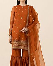 Sapphire Rust Net Suit- Pakistani Chiffon Dress