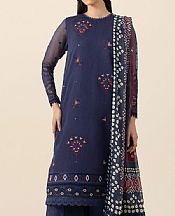 Sapphire Navy Blue Silk Suit- Pakistani Designer Chiffon Suit