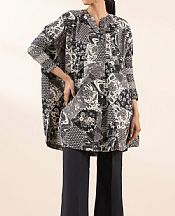 Sapphire Black/Off White Lawn Suit (2 pcs)- Pakistani Designer Lawn Suits