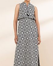 Sapphire Black/Off White Lawn Suit (2 pcs)- Pakistani Lawn Dress