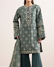 Sapphire Viridian Green/Off White Lawn Suit- Pakistani Designer Lawn Suits