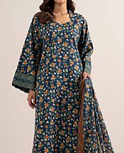 Sapphire Blue Lawn Suit- Pakistani Designer Lawn Suits