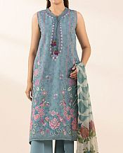 Greyish Teal Cotton Suit