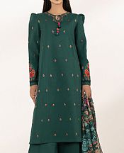 Sapphire Dark Green Dobby Suit- Pakistani Designer Lawn Suits