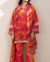 Sapphire Pink/Orange Lawn Suit- Pakistani Designer Lawn Suits