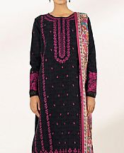 Sapphire Black/Fuchsia Pink Jacquard Suit- Pakistani Lawn Dress