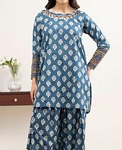 Sapphire Dusty Blue Lawn Suit (2 pcs)- Pakistani Designer Lawn Suits
