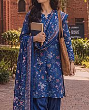 Saya Blue Khaddar Suit- Pakistani Winter Dress
