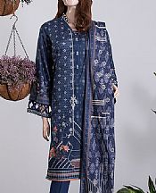Indigo Blue Lawn Suit (2 Pcs)- Pakistani Designer Lawn Dress