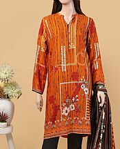 Safety Orange Viscose Suit (2 Pcs)- Pakistani Winter Dress