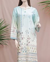 White/Sky Blue Viscose Kurti- Pakistani Winter Dress