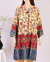 Light Golden Khaddar Kurti- Pakistani Winter Dress