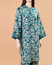 Turquoise/Grey Khaddar Kurti- Pakistani Winter Dress