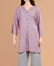 Peach/Lavender Khaddar Kurti- Pakistani Winter Dress