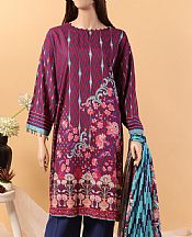 Magenta/Navy Linen Suit (2 Pcs)- Pakistani Winter Dress