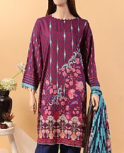 Magenta/Navy Linen Suit- Pakistani Winter Clothing
