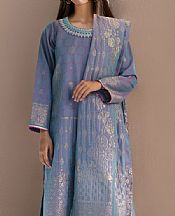 Saya Cadet Blue Jacquard Suit- Pakistani Designer Lawn Suits